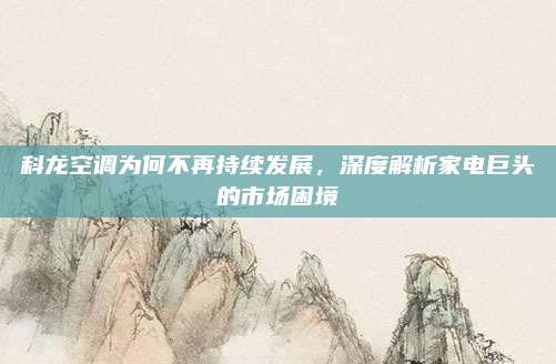 科龙空调为何不再持续发展,深度解析家电巨头的市场困境