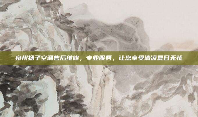 泉州扬子空调售后维修，专业服务，让您享受清凉夏日无忧