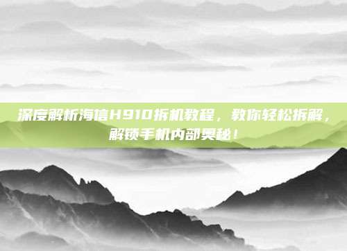 深度解析海信H910拆机教程，教你轻松拆解，解锁手机内部奥秘！