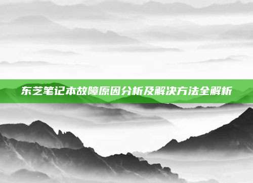 东芝笔记本故障原因分析及解决方法全解析