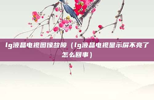lg液晶电视图像故障(lg液晶电视显示屏不亮了怎么回事)