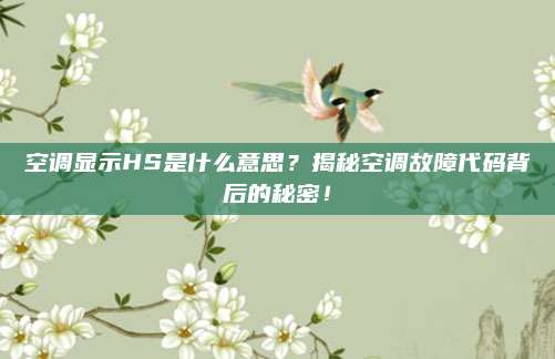 空调显示HS是什么意思?揭秘空调故障代码背后的秘密!