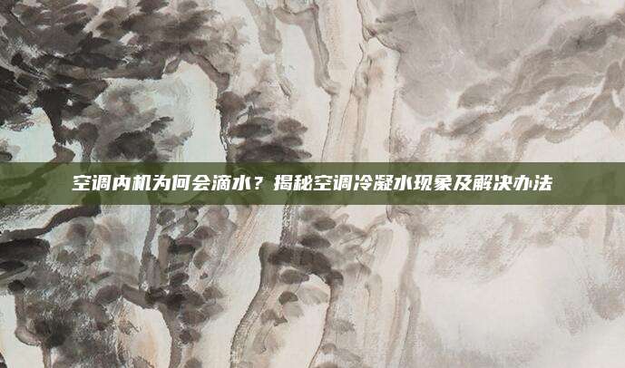 空调内机为何会滴水？揭秘空调冷凝水现象及解决办法