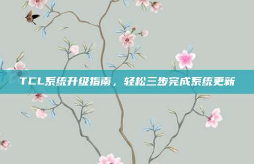 TCL系统升级指南,轻松三步完成系统更新