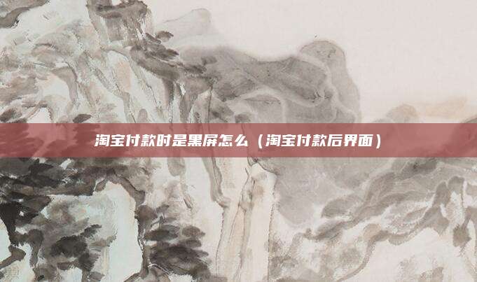淘宝付款时是黑屏怎么(淘宝付款后界面)