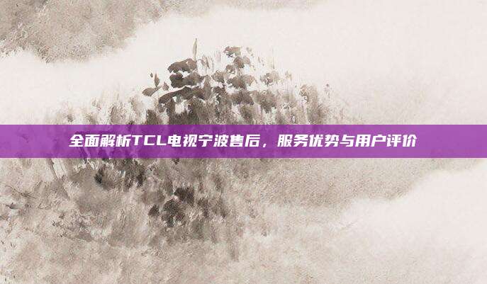 全面解析TCL电视宁波售后，服务优势与用户评价