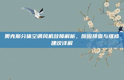 奥克斯分体空调风机故障解析,原因排查与维修建议详解