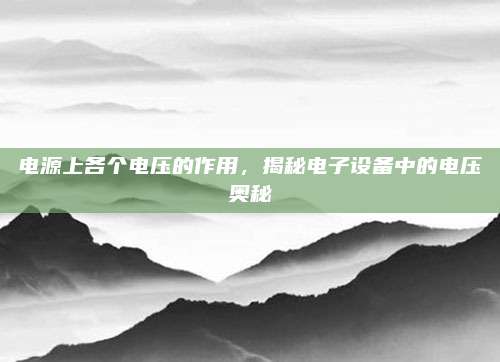 电源上各个电压的作用,揭秘电子设备中的电压奥秘