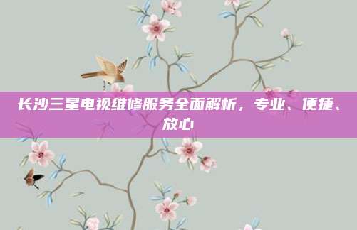 长沙三星电视维修服务全面解析,专业、便捷、放心