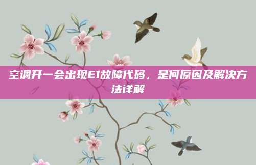 空调开一会出现E1故障代码,是何原因及解决方法详解