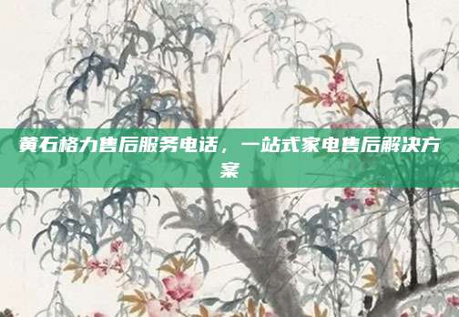 黄石格力售后服务电话,一站式家电售后解决方案