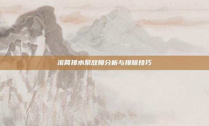 滚筒排水泵故障分析与排除技巧