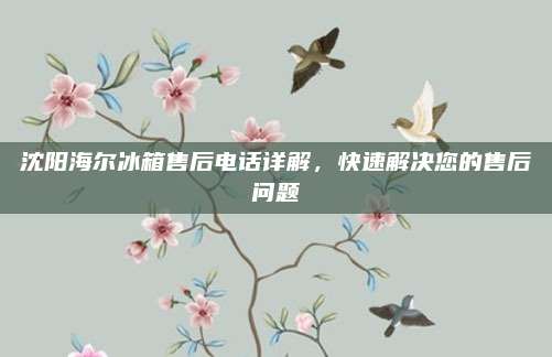 沈阳海尔冰箱售后电话详解，快速解决您的售后问题
