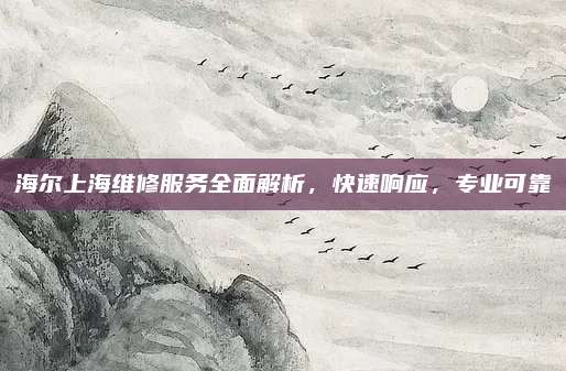 海尔上海维修服务全面解析，快速响应，专业可靠