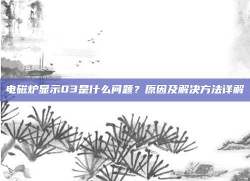 电磁炉显示03是什么问题？原因及解决方法详解