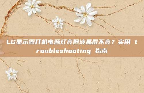 LG显示器开机电源灯亮但液晶屏不亮?实用 troubleshooting 指南