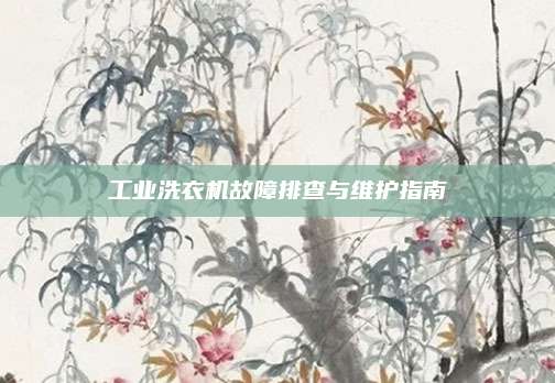 工业洗衣机故障排查与维护指南