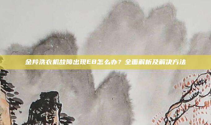 金羚洗衣机故障出现E8怎么办？全面解析及解决方法