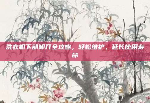 洗衣机下部卸开全攻略，轻松维护，延长使用寿命