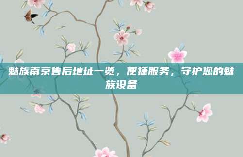 魅族南京售后地址一览,便捷服务,守护您的魅族设备