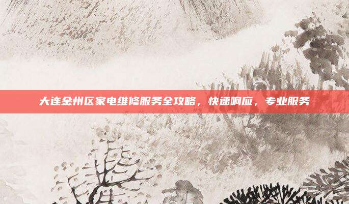 大连金州区家电维修服务全攻略，快速响应，专业服务