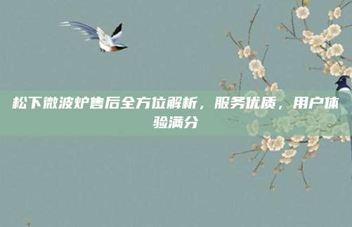 松下微波炉售后全方位解析，服务优质，用户体验满分