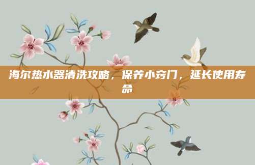 海尔热水器清洗攻略，保养小窍门，延长使用寿命