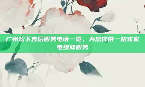 广州松下售后服务电话一览，为您提供一站式家电维修服务