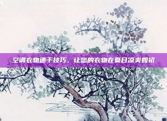 空调衣物速干技巧,让您的衣物在夏日凉爽如初