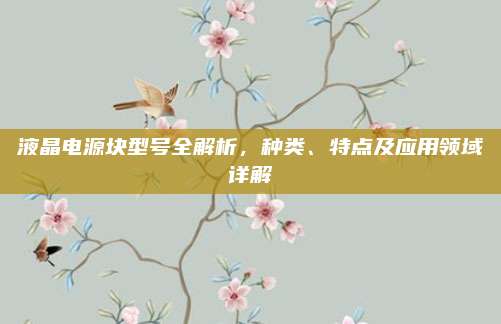 液晶电源块型号全解析，种类、特点及应用领域详解