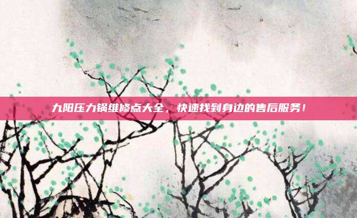 九阳压力锅维修点大全，快速找到身边的售后服务！