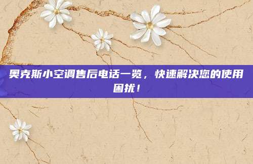 奥克斯小空调售后电话一览,快速解决您的使用困扰!