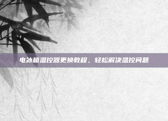 电冰箱温控器更换教程，轻松解决温控问题