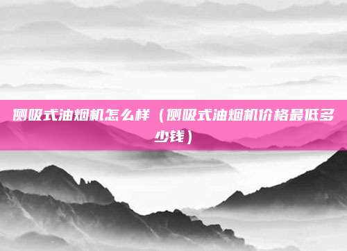 侧吸式油烟机怎么样(侧吸式油烟机价格最低多少钱)