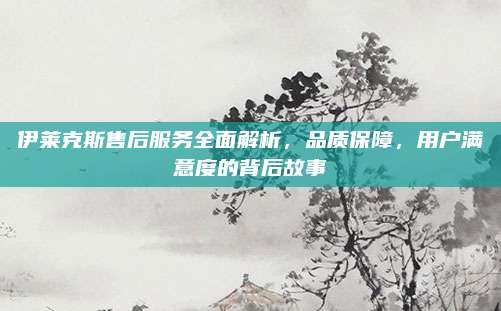 伊莱克斯售后服务全面解析，品质保障，用户满意度的背后故事