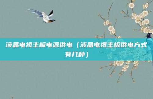 液晶电视主板电源供电（液晶电视主板供电方式有几种）