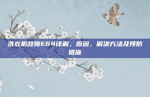 洗衣机故障E64详解,原因、解决方法及预防措施