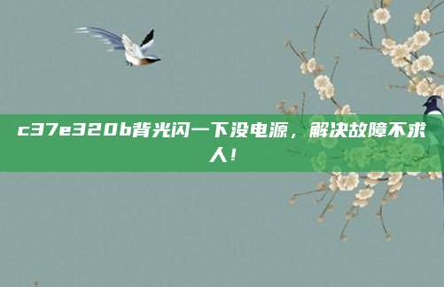 c37e320b背光闪一下没电源，解决故障不求人！