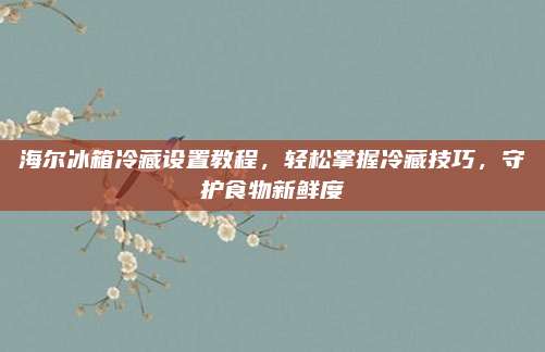 海尔冰箱冷藏设置教程，轻松掌握冷藏技巧，守护食物新鲜度
