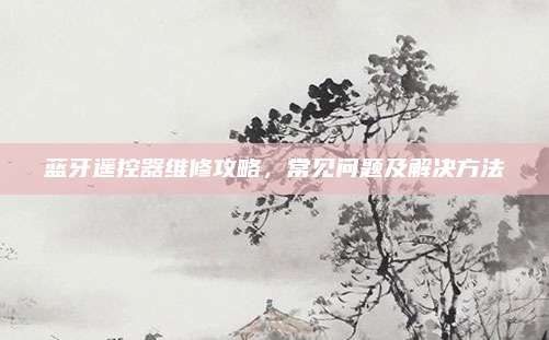 蓝牙遥控器维修攻略,常见问题及解决方法