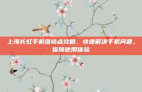 上海长虹手机维修点攻略,快速解决手机问题,保障使用体验