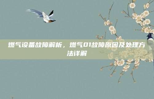 燃气设备故障解析,燃气01故障原因及处理方法详解