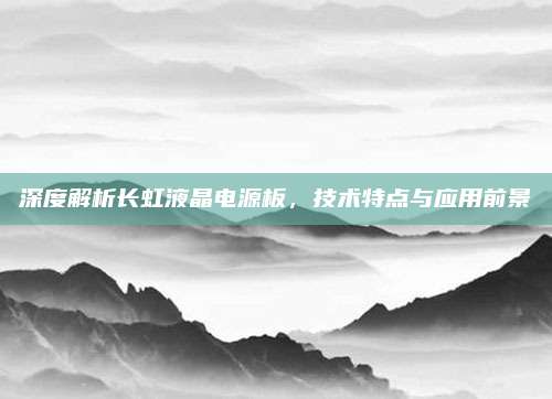 深度解析长虹液晶电源板,技术特点与应用前景