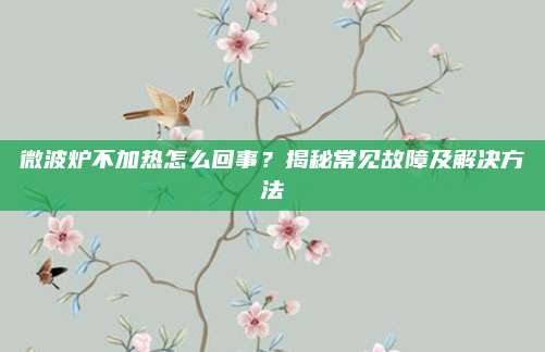 微波炉不加热怎么回事?揭秘常见故障及解决方法