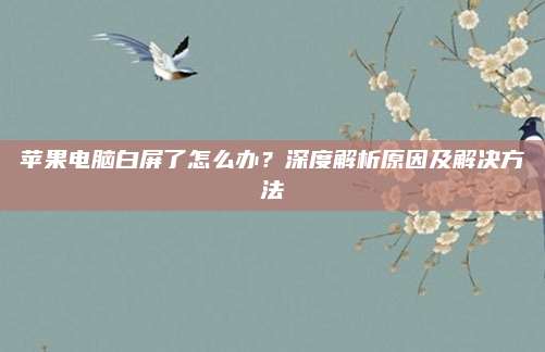 苹果电脑白屏了怎么办？深度解析原因及解决方法