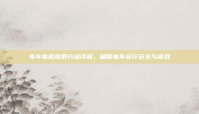 电车电机检测方法详解,确保电车运行安全与高效