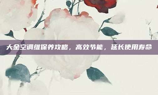 大金空调维保养攻略,高效节能,延长使用寿命