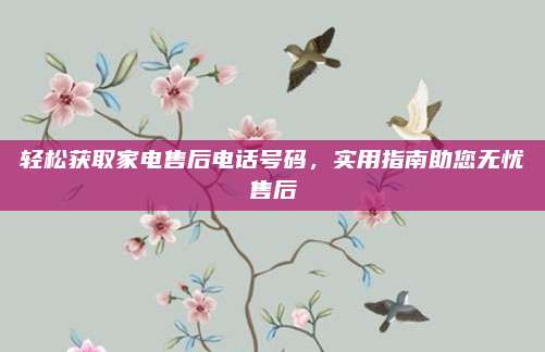 轻松获取家电售后电话号码，实用指南助您无忧售后