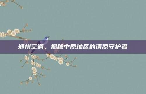 郑州空调,揭秘中原地区的清凉守护者