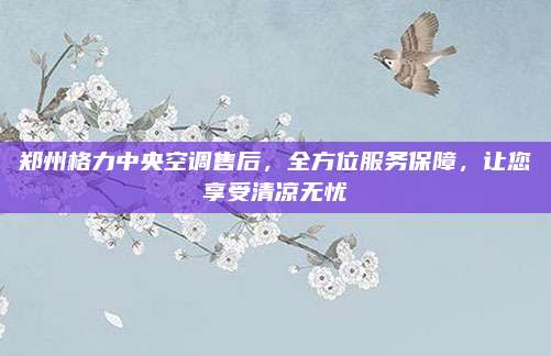 郑州格力中央空调售后,全方位服务保障,让您享受清凉无忧